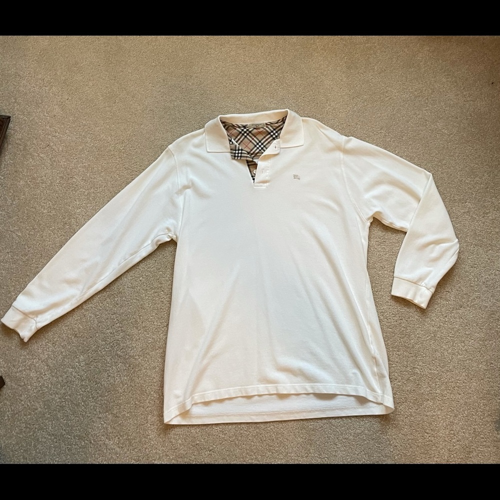 Men’s Burberry long sleeve polo xl